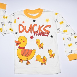 Ducks Famıly yazılı Ördek Desenli Pijama Takımı