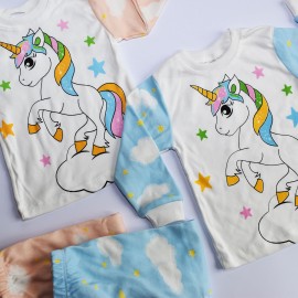 Unicorn Baskılı Pijama Takımı