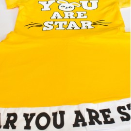 You Are Star Yazılı Kısa Kol Elbise